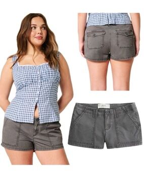 HOLLISTER Low Rise Shortie Shorts Grey NEW WITH TAGS
